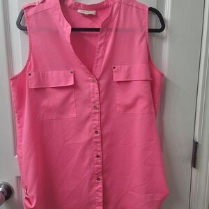 Women's Pink Sleeveless Top